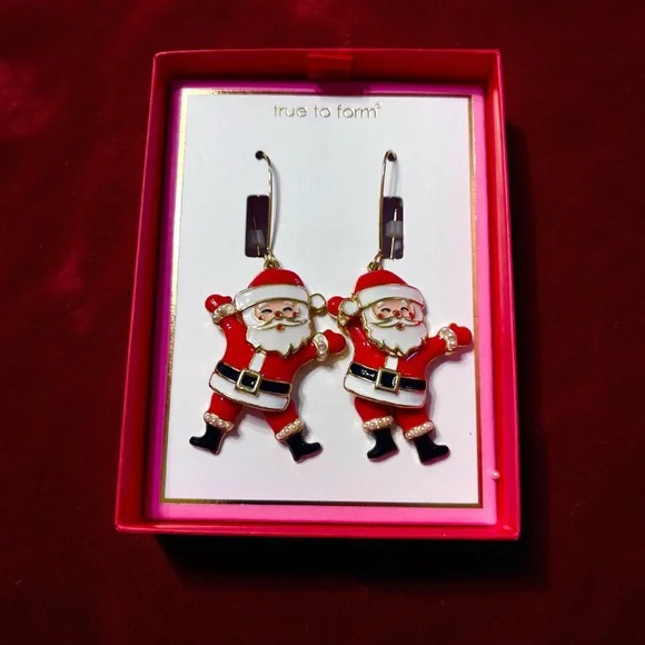 Santa Earrings - Festive Red and White NWT - Picture 10 of 11